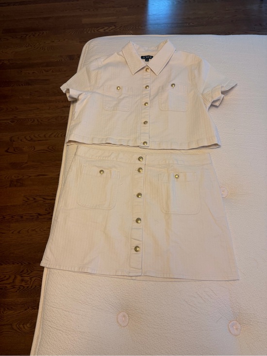 J. Crew Dresses & Skirts - JCrew - Button-Front Cream Two-Piece Top & Skirt Set
